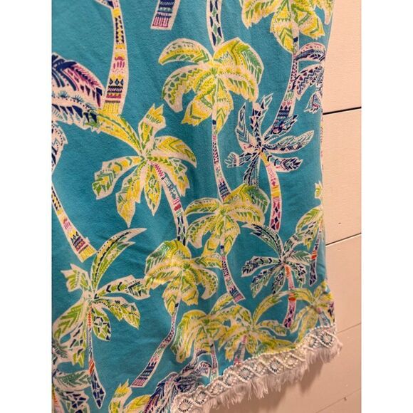 Counting Daisies Tropical Palm Print Knit Dress Sz 10 - Picture 3 of 7